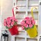 2-Pack Artificial Pink Geranium Silk Flowers – Faux Geranium Bushes for Outdoor & Indoor Decor, Garden, Patio, Vase, Table Centerpieces, Grave & Cemetery Arrangements